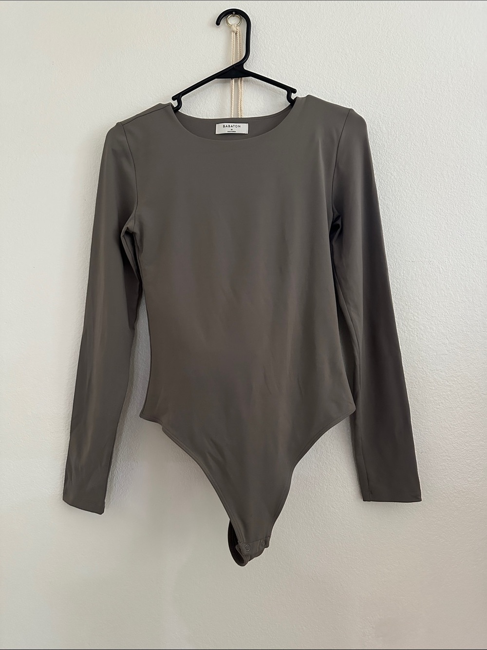 Babaton Taupe Long-Sleeve Bodysuit